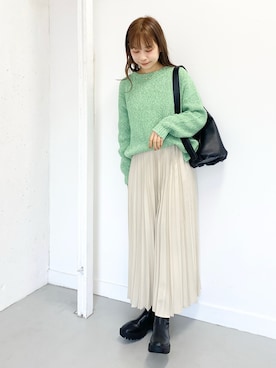 「SMELLY（スメリー）のアイテム」を使った、anzuさん（骨格ウェーブ・レディース・158cm）の冬コーディネート