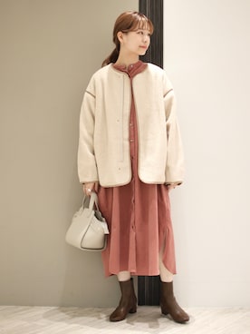 「RODE SKO」｜「アイテム（ブルゾン）」を使った、anzuさん（レディース・158cm）の秋コーディネート