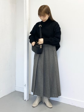 「SMELLY（スメリー）のアイテム」を使った、anzuさん（骨格ウェーブ・レディース・158cm）の冬コーディネート