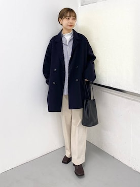 「URBAN RESEARCH DOORS（アーバンリサーチドアーズ）のウールリバーテーラードコート（その他アウター）」を使った、anzuさん（レディース・158cm）の秋コーディネート
