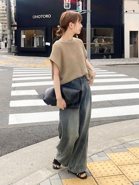 「アイテム（ネックレス、グリーン系）」を使った、anzuさん（レディース・158cm）の夏コーディネート