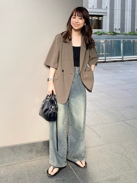 「OOFOS（ウーフォス）のアイテム」を使った、anzuさん（骨格ウェーブ・レディース・158cm）の夏コーディネート