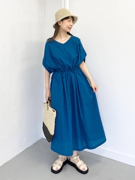 「初夏のお出掛けコーデ」｜「アイテム（ワンピース/ドレス）」を使った、anzuさん（レディース・158cm）の夏コーディネート