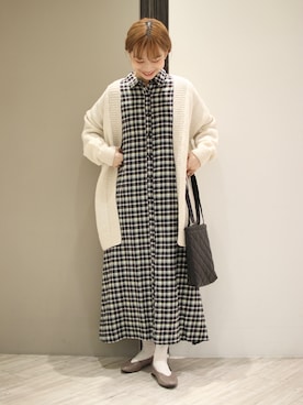 「アイテム（ワンピース/ドレス）」を使った、anzuさん（レディース・158cm・20代）の秋コーディネート