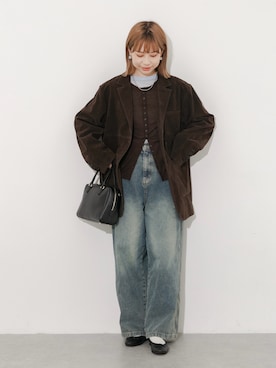 「アイテム（ピアス（両耳用））」を使った、anzuさん（レディース・158cm）の秋コーディネート