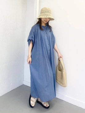 「初夏のお出掛けコーデ」｜「アイテム（ワンピース/ドレス）」を使った、anzuさん（レディース・158cm）の春コーディネート
