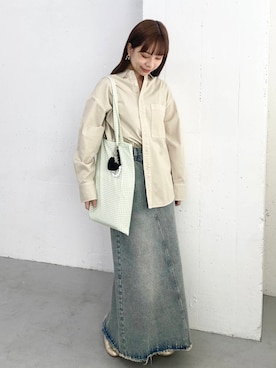 「大人カジュアルコーデ」｜「アイテム（財布/小物）」を使った、anzuさん（レディース・158cm）の春コーディネート