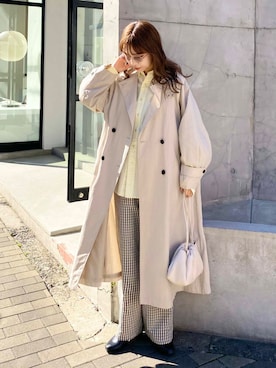 「春カラー」｜「アイテム（その他アウター）」を使った、anzuさん（レディース・158cm）の春コーディネート