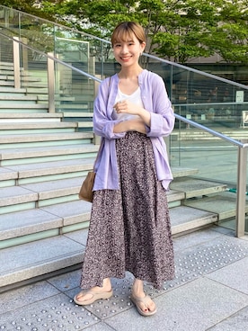 「URBAN RESEARCH DOORS（アーバンリサーチドアーズ）のダブルガーゼバンドカラーシャツ（シャツ/ブラウス）」を使った、anzuさん（レディース・158cm）の秋コーディネート