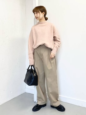 「SMELLY（スメリー）のアイテム（ピアス（両耳用））」を使った、anzuさん（レディース・158cm）の冬コーディネート