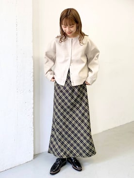 「URBAN RESEARCH Sonny Label（アーバンリサーチサニーレーベル）のストレッチメルトンカーディガン（カーディガン/ボレロ）」を使った、anzuさん（レディース・158cm）の秋コーディネート