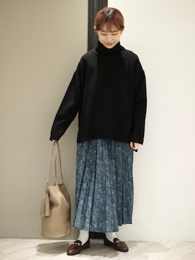 「アイテム（ローファー）」を使った、anzuさん（レディース・158cm・20代）の冬コーディネート