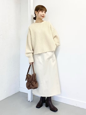 「SMELLY（スメリー）のアイテム」を使った、anzuさん（骨格ウェーブ・レディース・158cm）の冬コーディネート