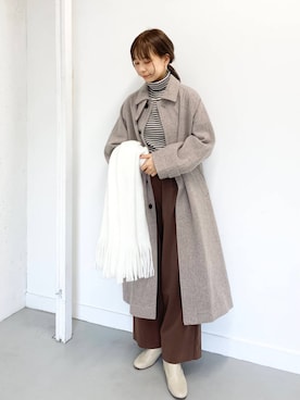 「アイテム（イヤリング）」を使った、anzuさん（レディース・158cm）の冬コーディネート