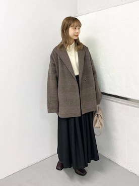 「アイテム（その他アウター、その他）」を使った、anzuさん（レディース・158cm）の秋コーディネート