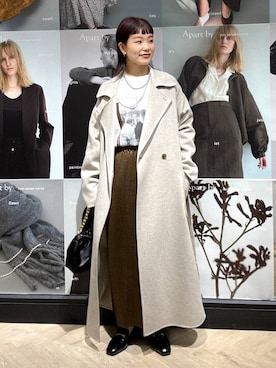 「アイテム（ステンカラーコート）」を使った、sayakaさん（レディース・158cm・20代）の秋コーディネート