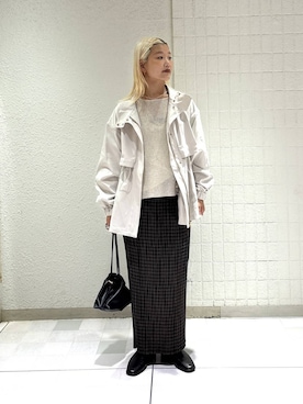 「A part by（アパートバイ）のキンチャクミニショルダバッグ（ショルダーバッグ、ブラック系）」を使った、sayakaさん（レディース・158cm）の秋コーディネート