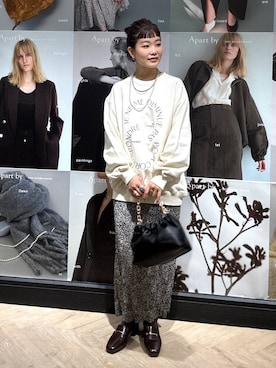 「A part by（アパートバイ）のアイテム（スウェット）」を使った、sayakaさん（レディース・158cm）の秋コーディネート