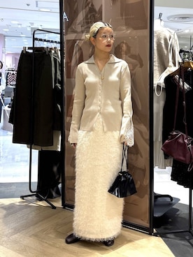 「A part by（アパートバイ）のキンチャクミニショルダバッグ（ショルダーバッグ、ブラック系）」を使った、sayakaさん（レディース・158cm）の秋コーディネート