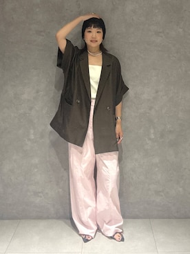 「アイテム（テーラードジャケット）」を使った、sayakaさん（レディース・158cm・20代）の夏コーディネート