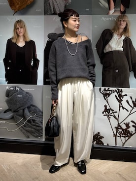 「アイテム（キーホルダー）」を使った、sayakaさん（レディース・158cm）の秋コーディネート