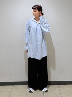 「アイテム（シャツワンピース）」を使った、sayakaさん（レディース・158cm）の秋コーディネート