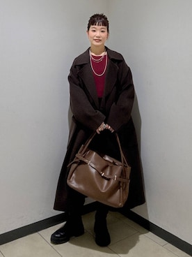 「アイテム（ステンカラーコート）」を使った、sayakaさん（レディース・158cm・20代）の秋コーディネート