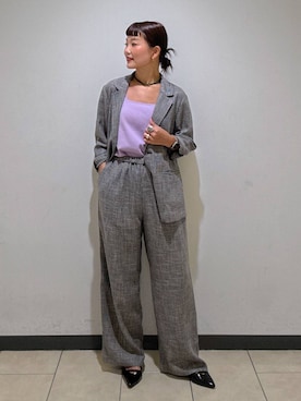 「A part by（アパートバイ）のアイテム（ジャケット/アウター、ブラック系）」を使った、sayakaさん（レディース・158cm）の秋コーディネート