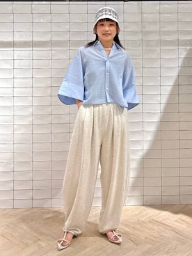 「アイテム（スウェットパンツ）」を使った、sayakaさん（レディース・158cm・20代）の夏コーディネート
