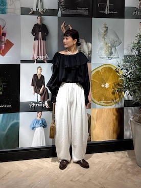 「A part by（アパートバイ）のアイテム（スウェットパンツ）」を使った、sayakaさん（レディース・158cm）の夏コーディネート