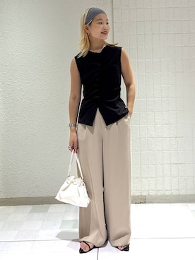「A part by（アパートバイ）のナローストラップサンダル（サンダル）」を使った、sayakaさん（レディース・158cm）の夏コーディネート