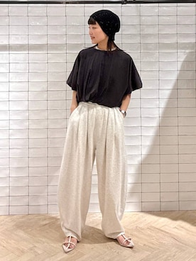 「アイテム（スウェットパンツ）」を使った、sayakaさん（レディース・158cm）の夏コーディネート