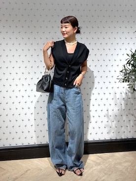 「アイテム（ベスト）」を使った、sayakaさん（レディース・158cm・20代）の夏コーディネート