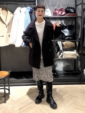 「アイテム（ピーコート）」を使った、sayakaさん（レディース・158cm・20代）の冬コーディネート