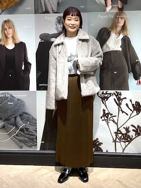 「A part by（アパートバイ）のアイテム（その他アウター）」を使った、sayakaさん（レディース・158cm）の秋コーディネート