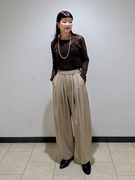 「アイテム（スラックス）」を使った、sayakaさん（レディース・158cm・20代）の秋コーディネート