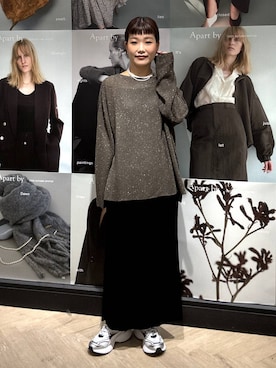 「A part by（アパートバイ）のアイテム（スニーカー）」を使った、sayakaさん（レディース・158cm）の秋コーディネート