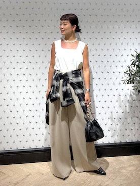 「アイテム（タンクトップ）」を使った、sayakaさん（レディース・158cm・20代）の夏コーディネート