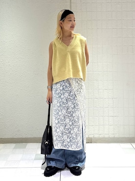 「アイテム（スリッポン）」を使った、sayakaさん（レディース・158cm・30代）の夏コーディネート
