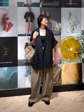 「アイテム（バレエシューズ）」を使った、sayakaさん（レディース・158cm）の夏コーディネート