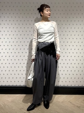 「アイテム（バンダナ/スカーフ）」を使った、sayakaさん（レディース・158cm）の冬コーディネート