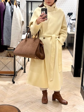 「アイテム（ステンカラーコート）」を使った、sayakaさん（レディース・158cm・20代）の秋コーディネート