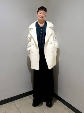 「アイテム（ピーコート）」を使った、sayakaさん（レディース・158cm）の冬コーディネート