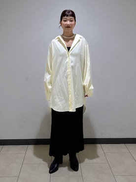 「アイテム（シャツワンピース）」を使った、sayakaさん（レディース・158cm）の秋コーディネート