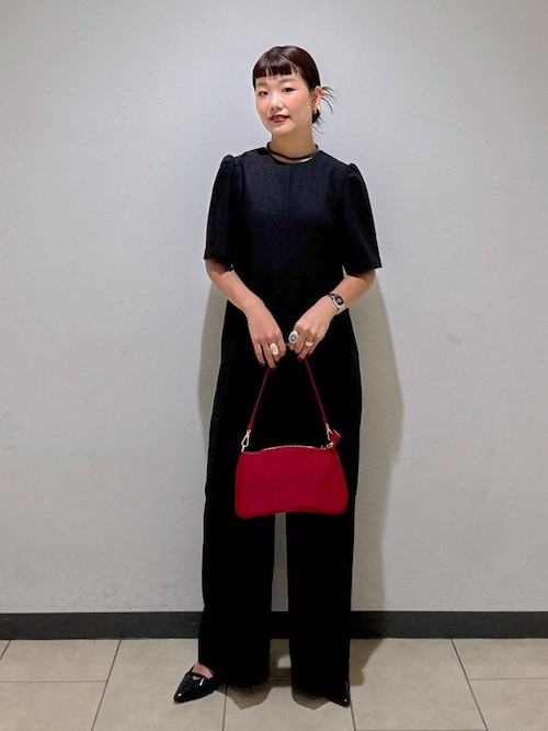 セール】パフショルダーオールインワン（つなぎ/オールインワン