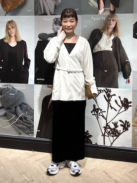 「アイテム（ノーカラージャケット）」を使った、sayakaさん（レディース・158cm）の秋コーディネート