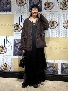 「A part by（アパートバイ）のサテンティアードキャミワンピース（ワンピース）」を使った、sayakaさん（レディース・158cm）の秋コーディネート