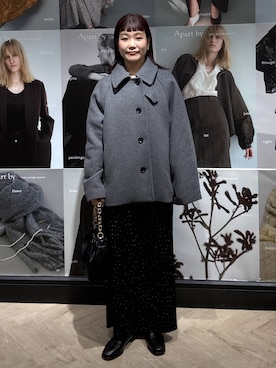 「アイテム（ステンカラーコート）」を使った、sayakaさん（レディース・158cm・20代）の秋コーディネート