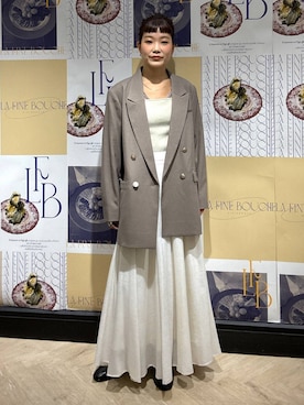 「A part by（アパートバイ）のＷライクテーラードスリットジャケット（テーラードジャケット）」を使った、sayakaさん（レディース・158cm）の秋コーディネート