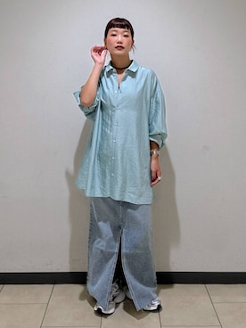 「アイテム（デニムスカート）」を使った、sayakaさん（レディース・158cm・20代）の秋コーディネート